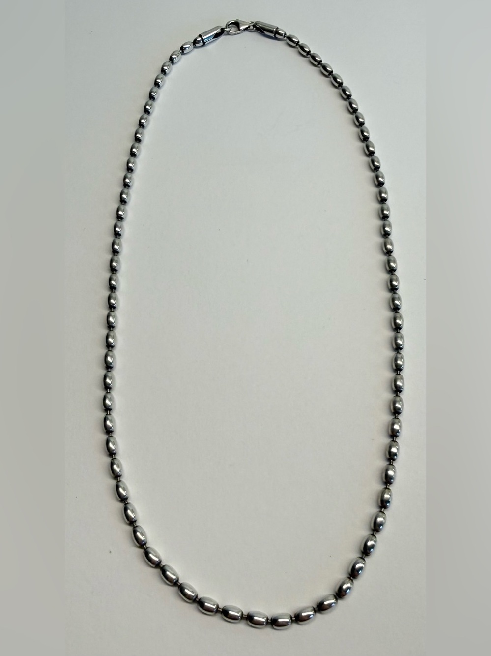 Heidi J Hale Sterling Silver 3mm Oval Beaded Necklace 16”
